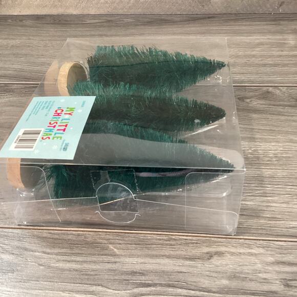 My Little Christmas 2021 Hobby Lobby 6" Sisal Bottlebrush Trees Green NIB - Picture 9 of 11